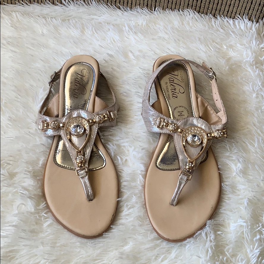 Gold Sandals With Gems
